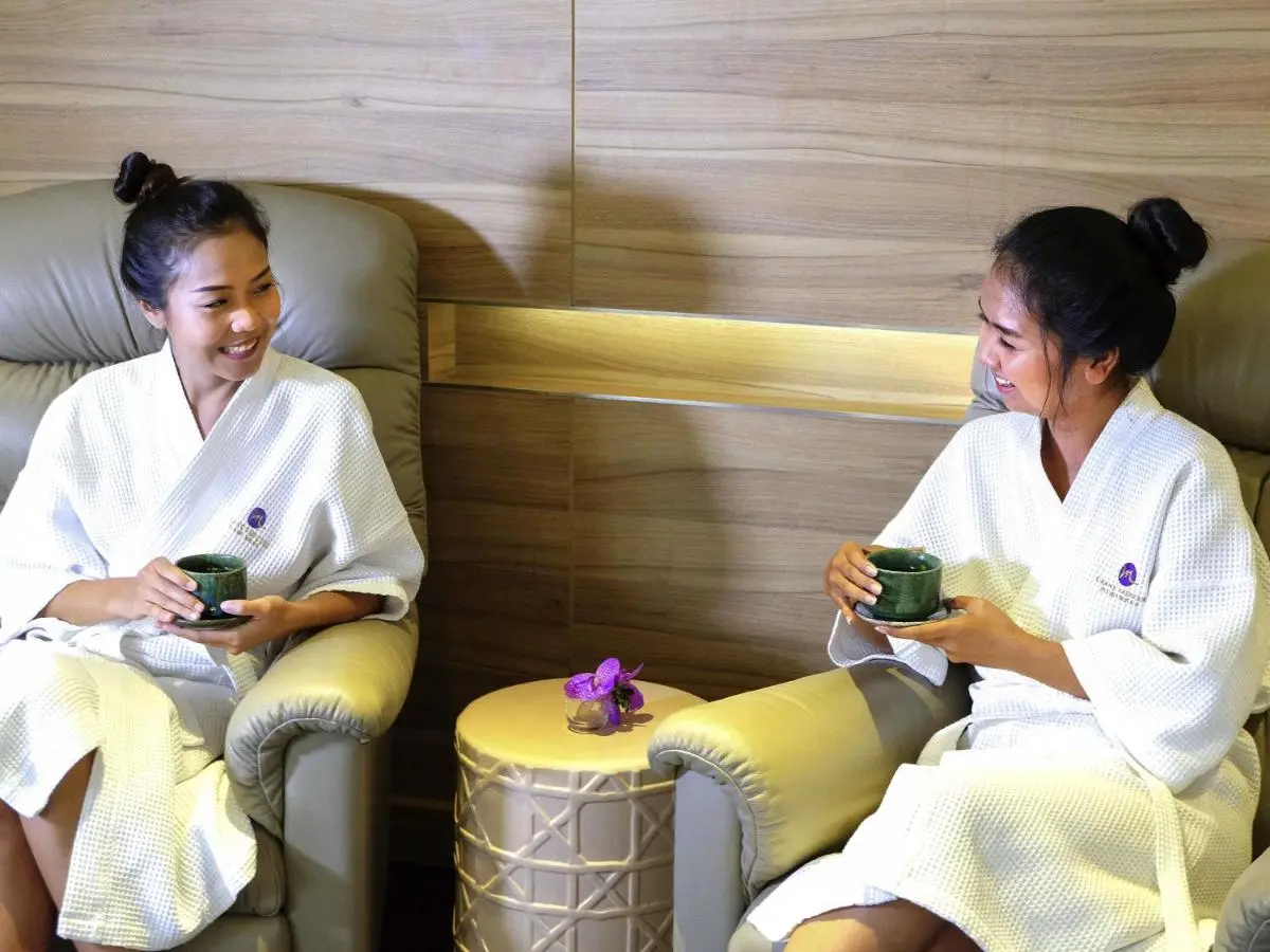Relaxing Spa Lounge with Recliners and Warm Ambient Lighting in Patong Beach