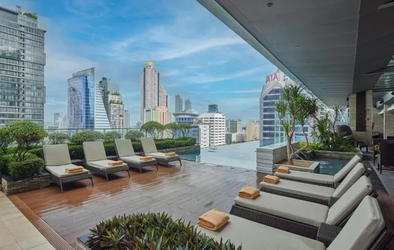 Rooftop Infinity Pool and Jacuzzi with City Views in Sathorn Bangkok
