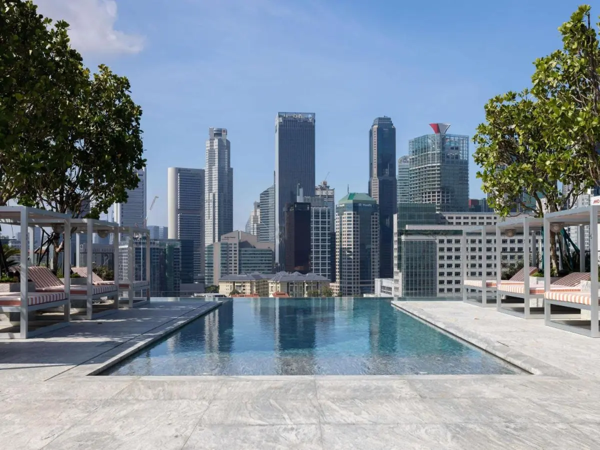 Rooftop Infinity Pool with City Skyline Views in Chinatown Singapore