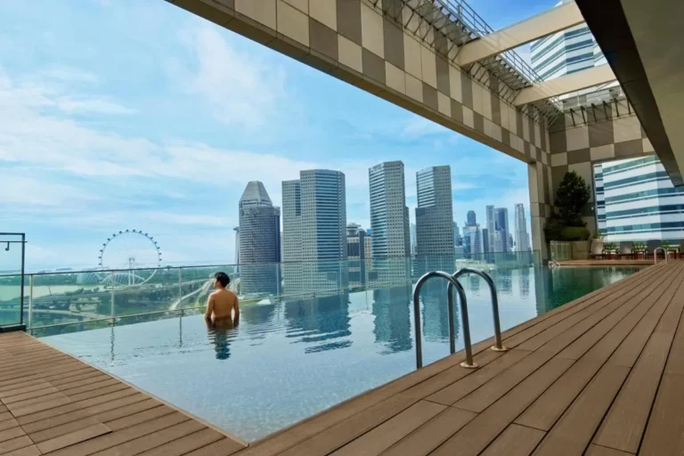 Rooftop Infinity Pool with City Views and Urban Skyline in Singapore