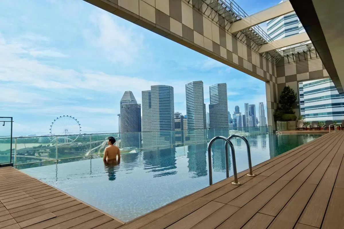 Rooftop Infinity Pool with City Views and Urban Skyline in Singapore