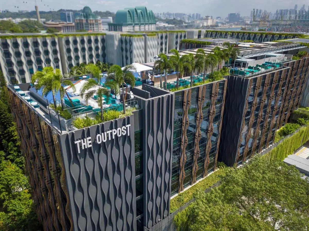 The Outpost Hotel Sentosa by Far East Hospitality Rooftop Pool and Leisure Area with City Views on Sentosa Island Singapore
