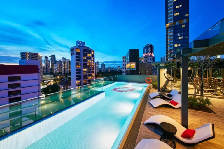 Rooftop Pool and Wellness Area with City Views in Singapore