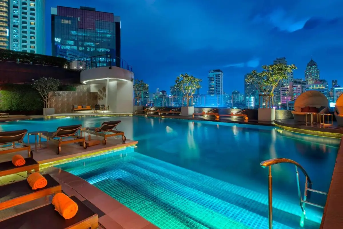 The Westin Grande Sukhumvit, Bangkok Rooftop Swimming Pool and Relaxation Area with City Views in Wattana Bangkok Bangkok Province