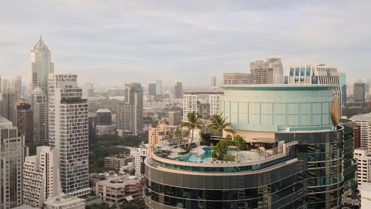 InterContinental Bangkok by IHG Rooftop Swimming Pool and Wellness Area with Cityscape Views in Pathumwan Bangkok Thailand