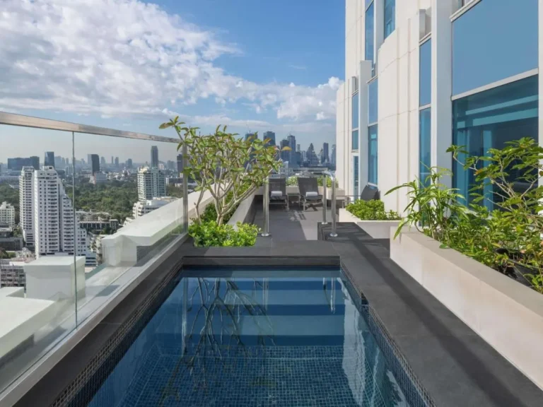 Rooftop Terrace with Small Pool and City Views in Wattana Bangkok
