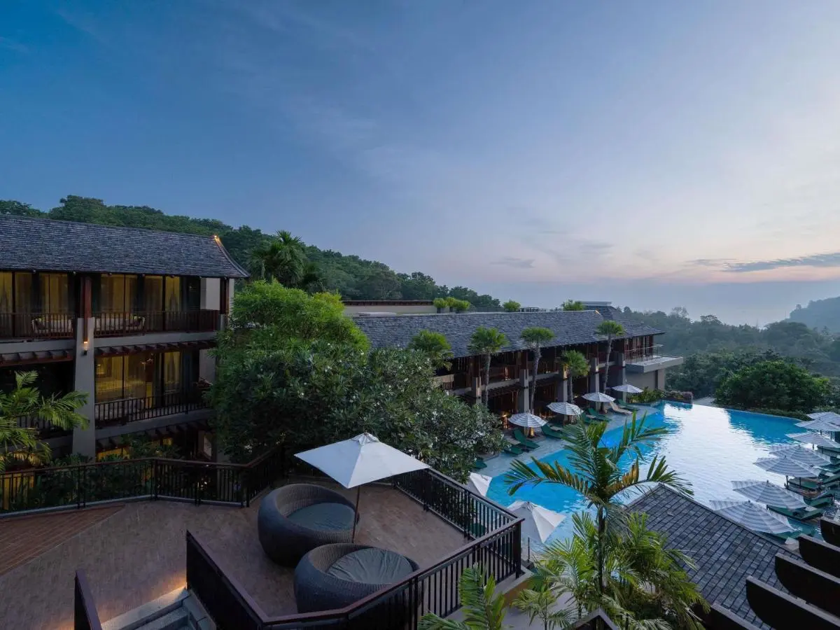 Avista Hideaway Phuket Patong - MGallery Scenic Infinity Pool and Outdoor Lounge Area Overlooking Hillside at Patong Beach