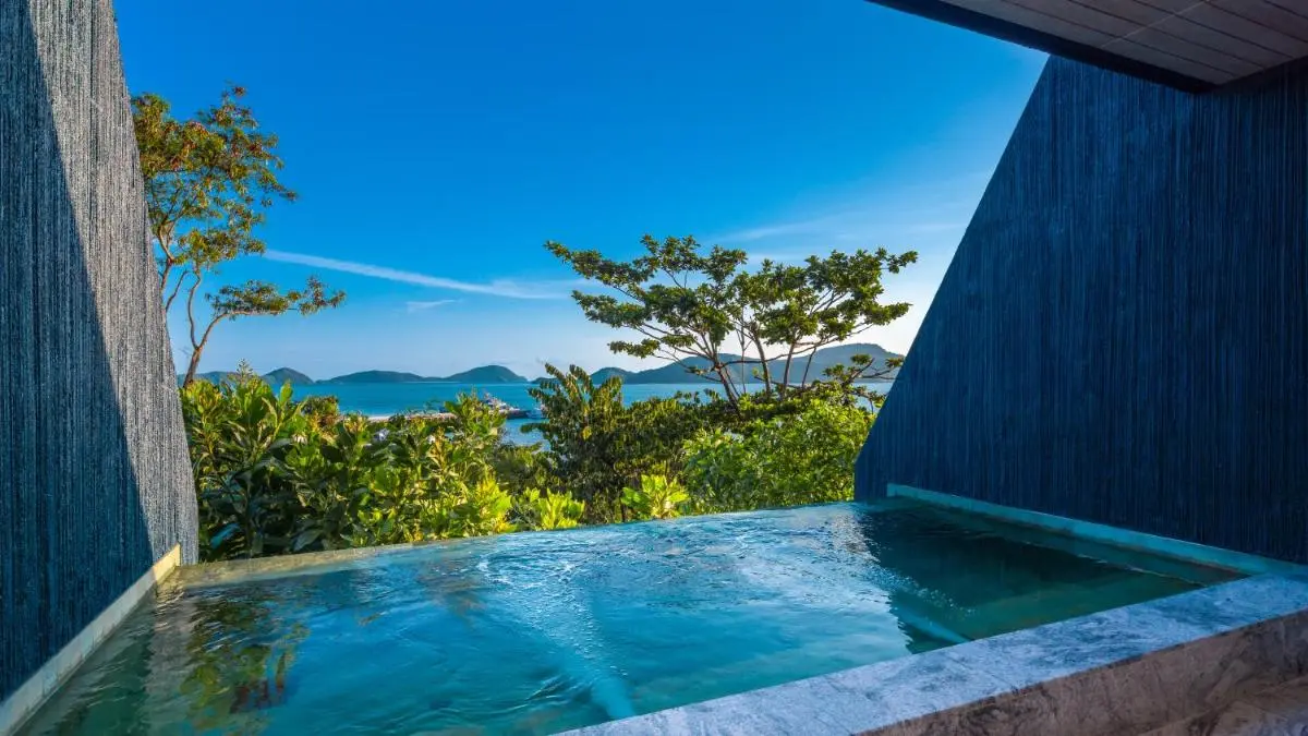 Secluded Outdoor Plunge Pool with Scenic Views of Panwa Beach and Islands