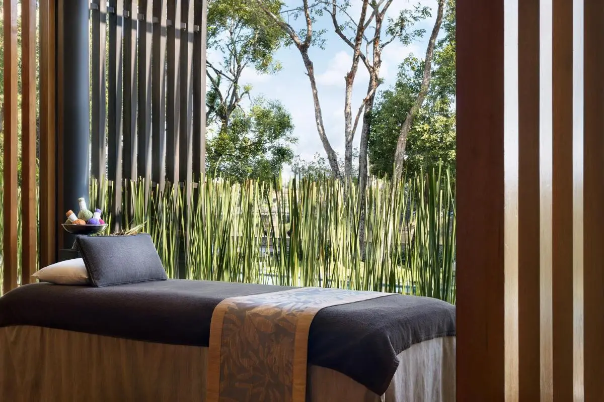 Serene Indoor Massage Table with Natural Garden View in Chang Khlan Chiang Mai