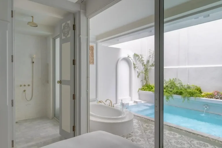Serene Indoor-Outdoor Wellness Area with Pool and Bathtub in Phra Sing Chiang Mai