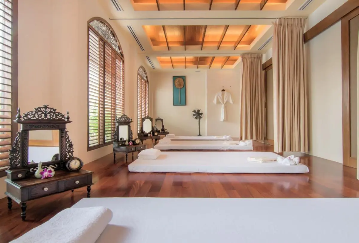 The Sukosol Hotel Serene Indoor Spa Room with Massage Mats and Natural Light in Ratchathewi Bangkok