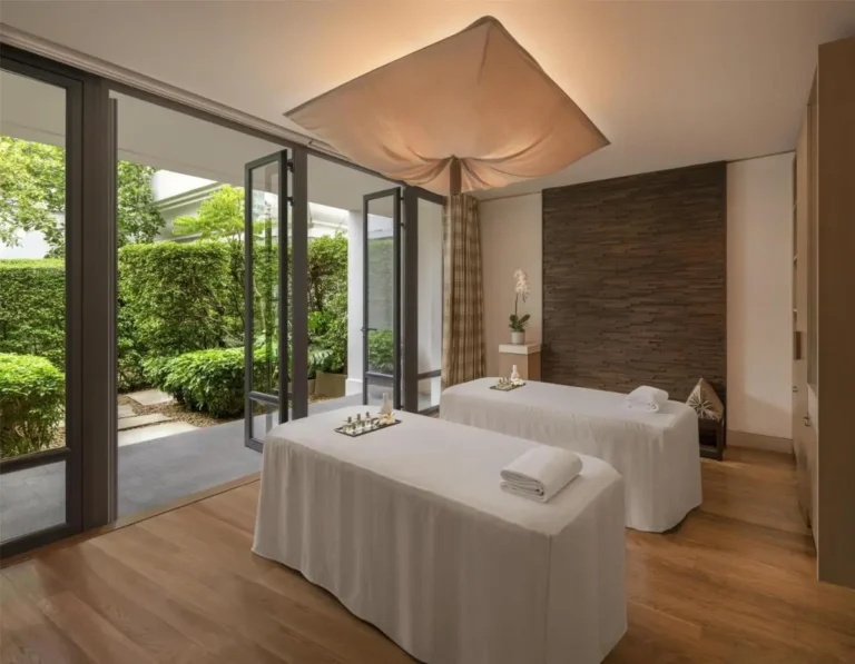 Serene Indoor Spa Treatment Room with Garden View in Pathumwan Bangkok