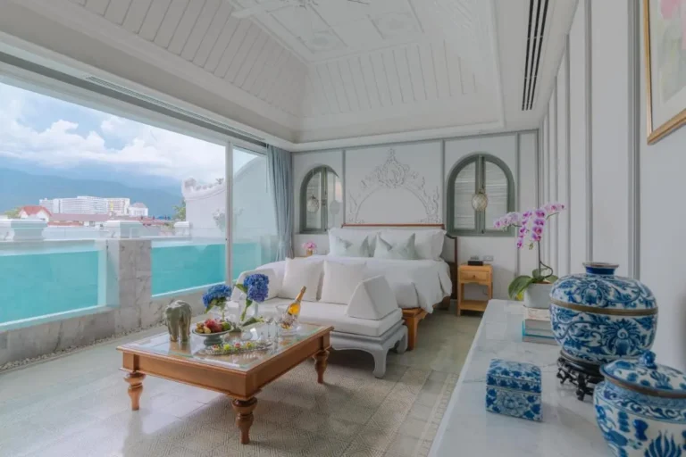 Spacious Bedroom with Outdoor Pool and Scenic Mountain Views in Phra Sing Chiang Mai