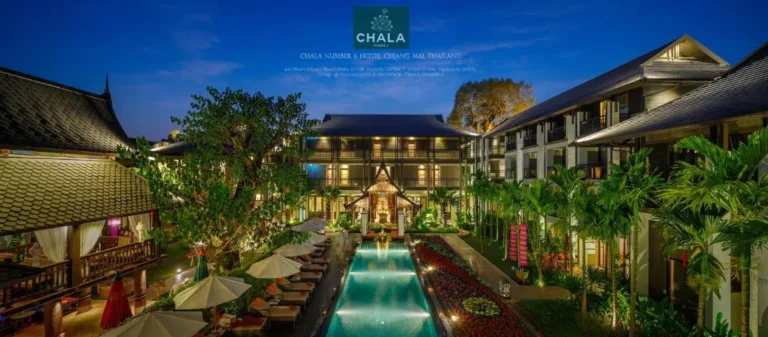 Tranquil Outdoor Pool and Spa Area with Traditional Architecture in Phra Sing Chiang Mai