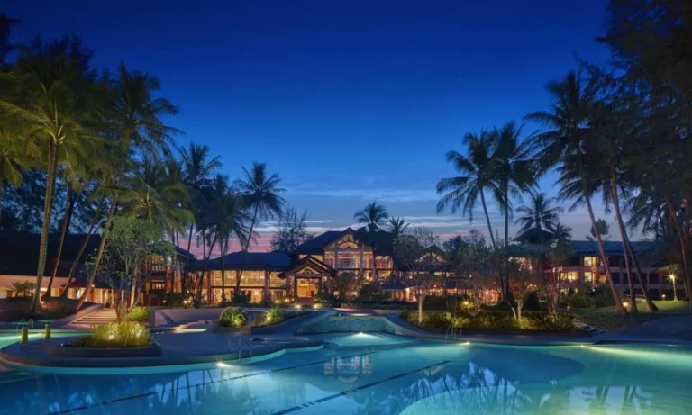 Tranquil Outdoor Pool Area with Tropical Landscaping at Bang Tao Beach