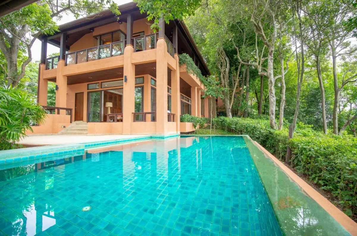 Two-Story Building with Infinity Pool and Glass Balcony at Panwa Beach